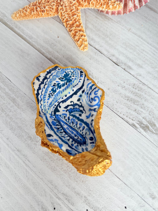Blues and White Bandana Trinket Dish