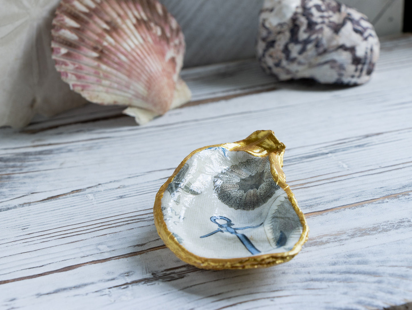 Oyster Shell Anchor & Seashell Ring Dish