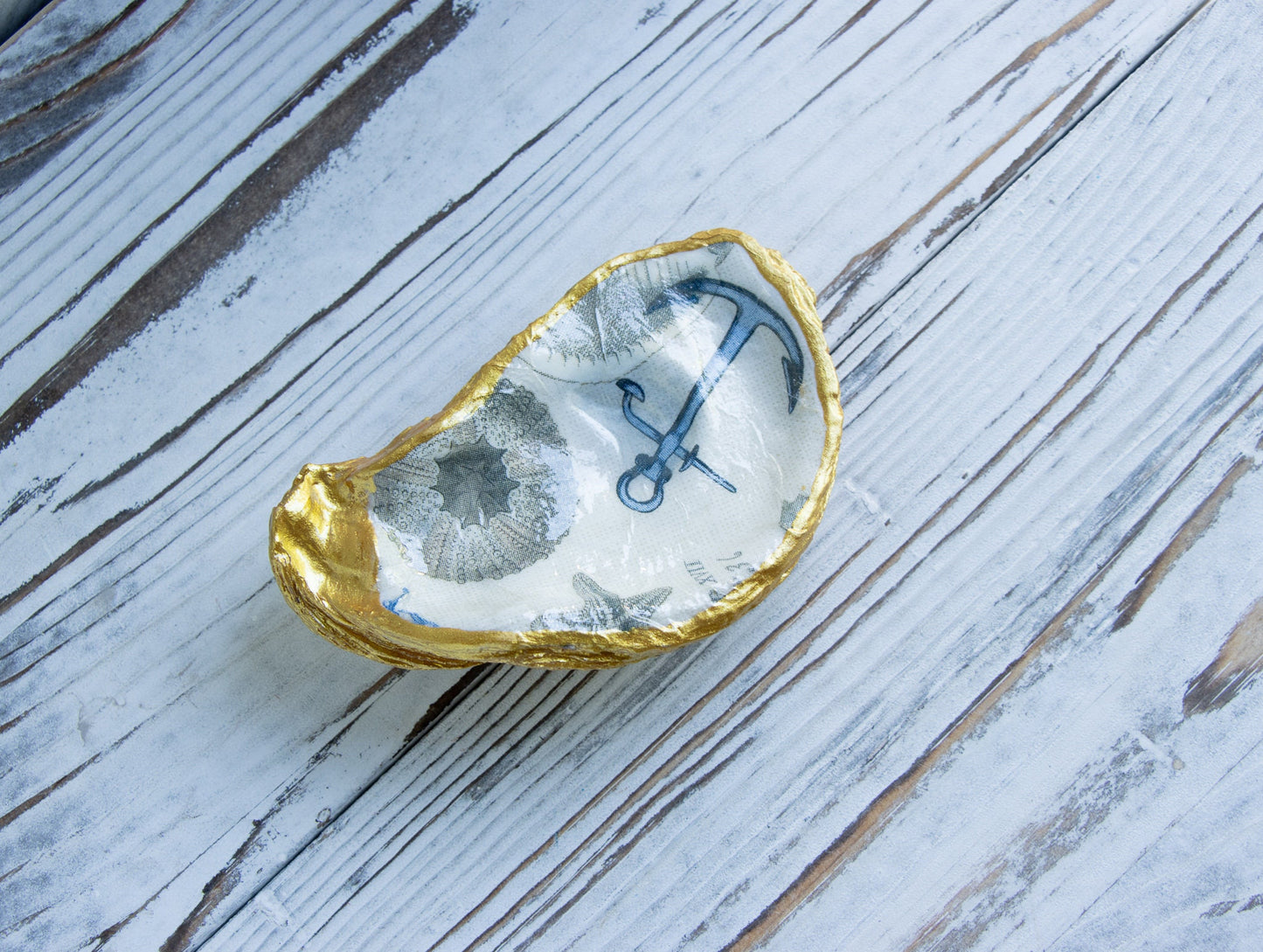 Oyster Shell Anchor & Seashell Ring Dish